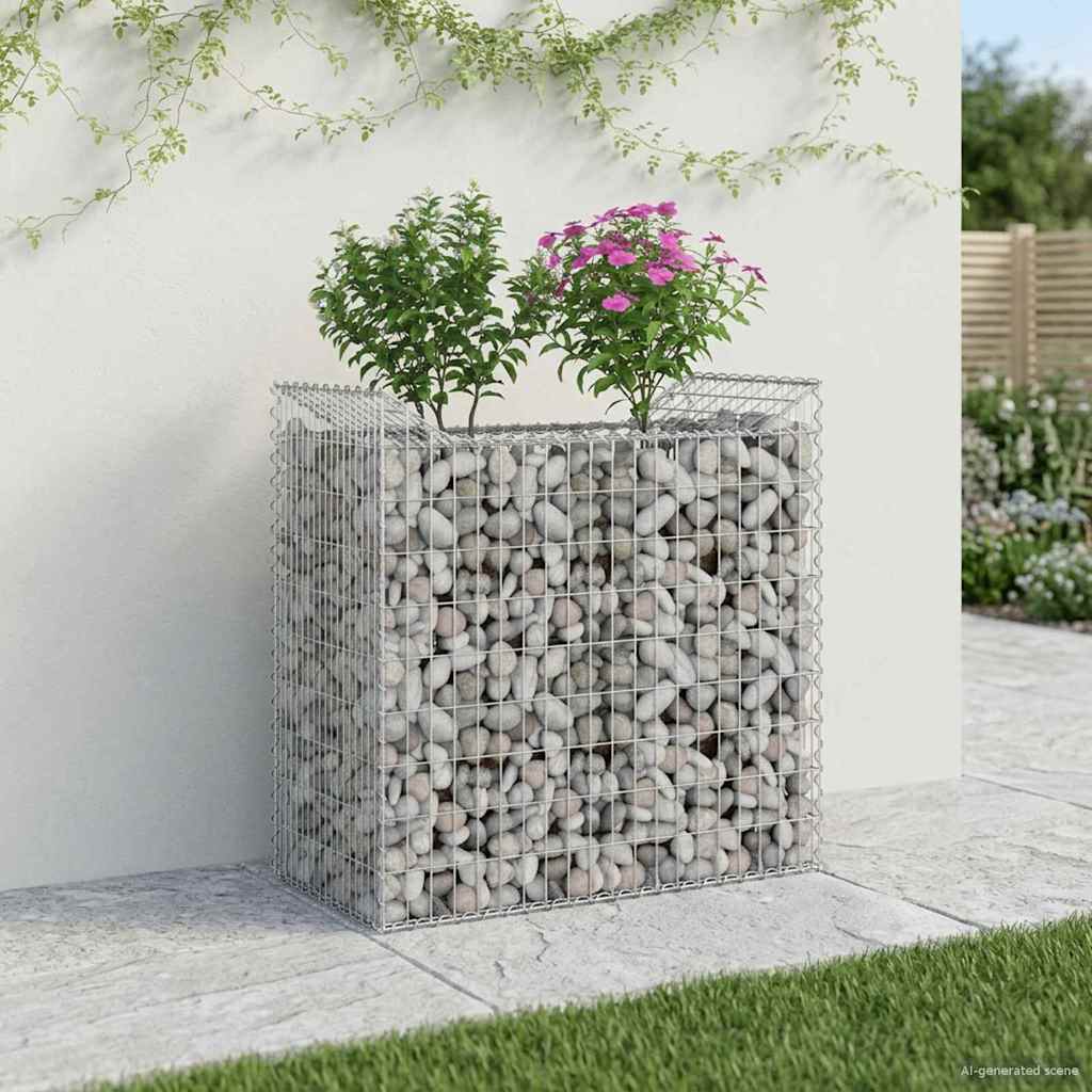 Ανασηκωμένο κρεβάτι gabion Ασημί 50 x 100 x 100 εκ - Pakobazaar