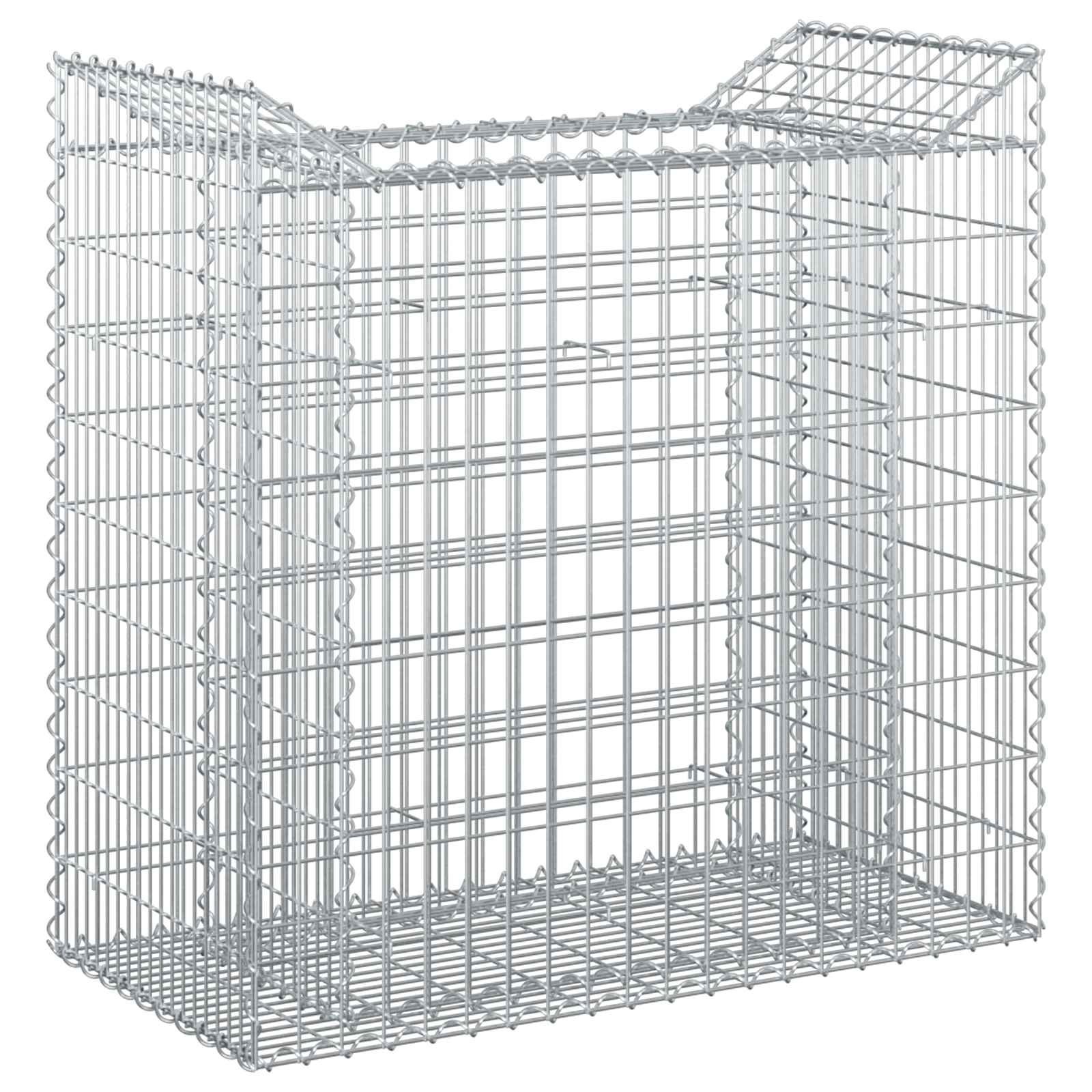 Ανασηκωμένο κρεβάτι gabion Ασημί 50 x 100 x 100 εκ - Pakobazaar