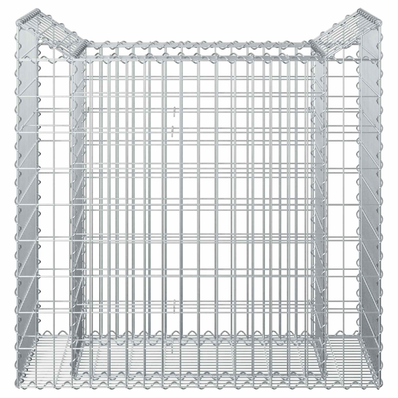 Ανασηκωμένο κρεβάτι gabion Ασημί 50 x 100 x 100 εκ - Pakobazaar
