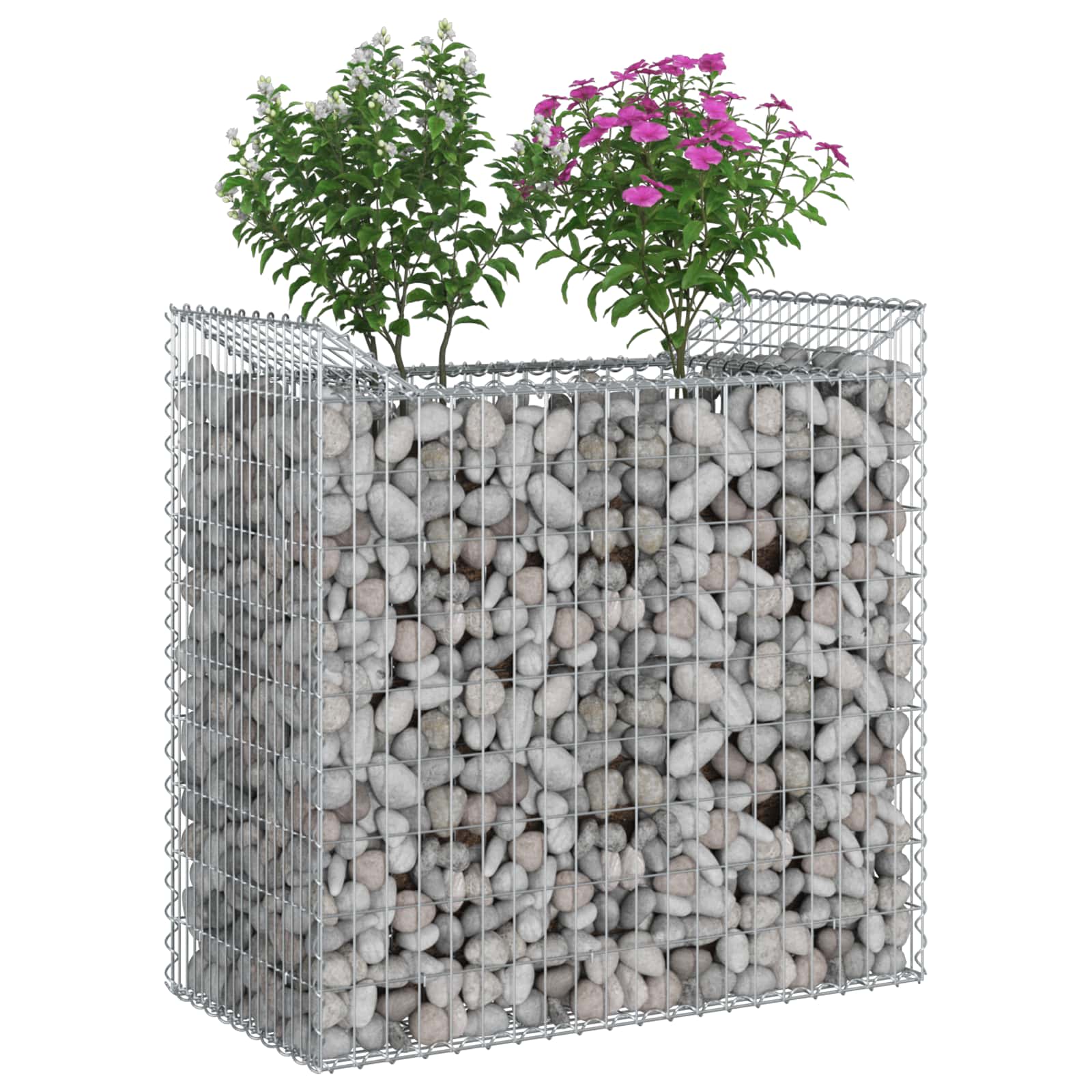 Ανασηκωμένο κρεβάτι gabion Ασημί 50 x 100 x 100 εκ - Pakobazaar
