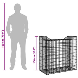 Ανασηκωμένο κρεβάτι gabion Ασημί 50 x 100 x 100 εκ - Pakobazaar