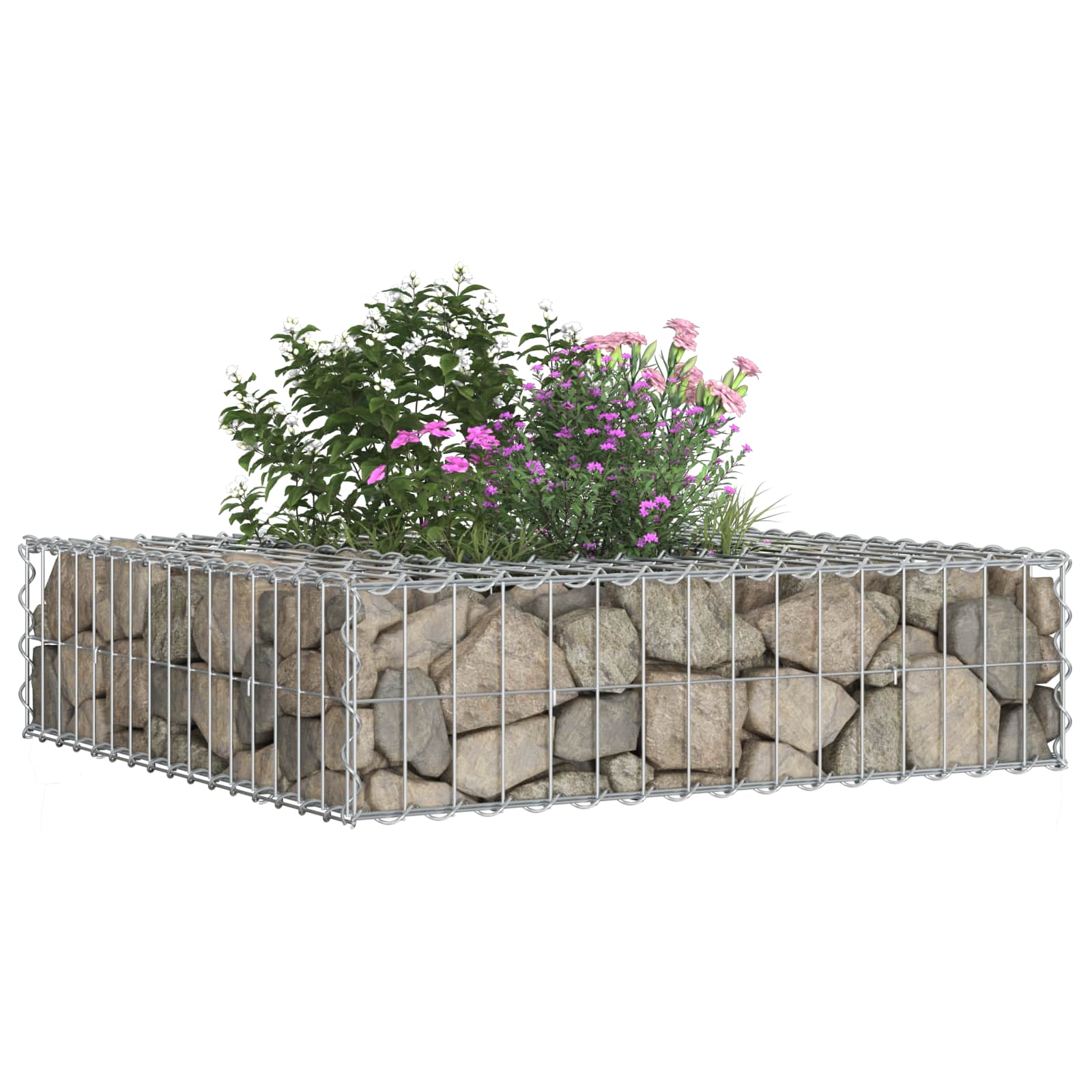 Ανασηκωμένο κρεβάτι gabion Ασημί 80 x 80 x 20 cm - Pakobazaar