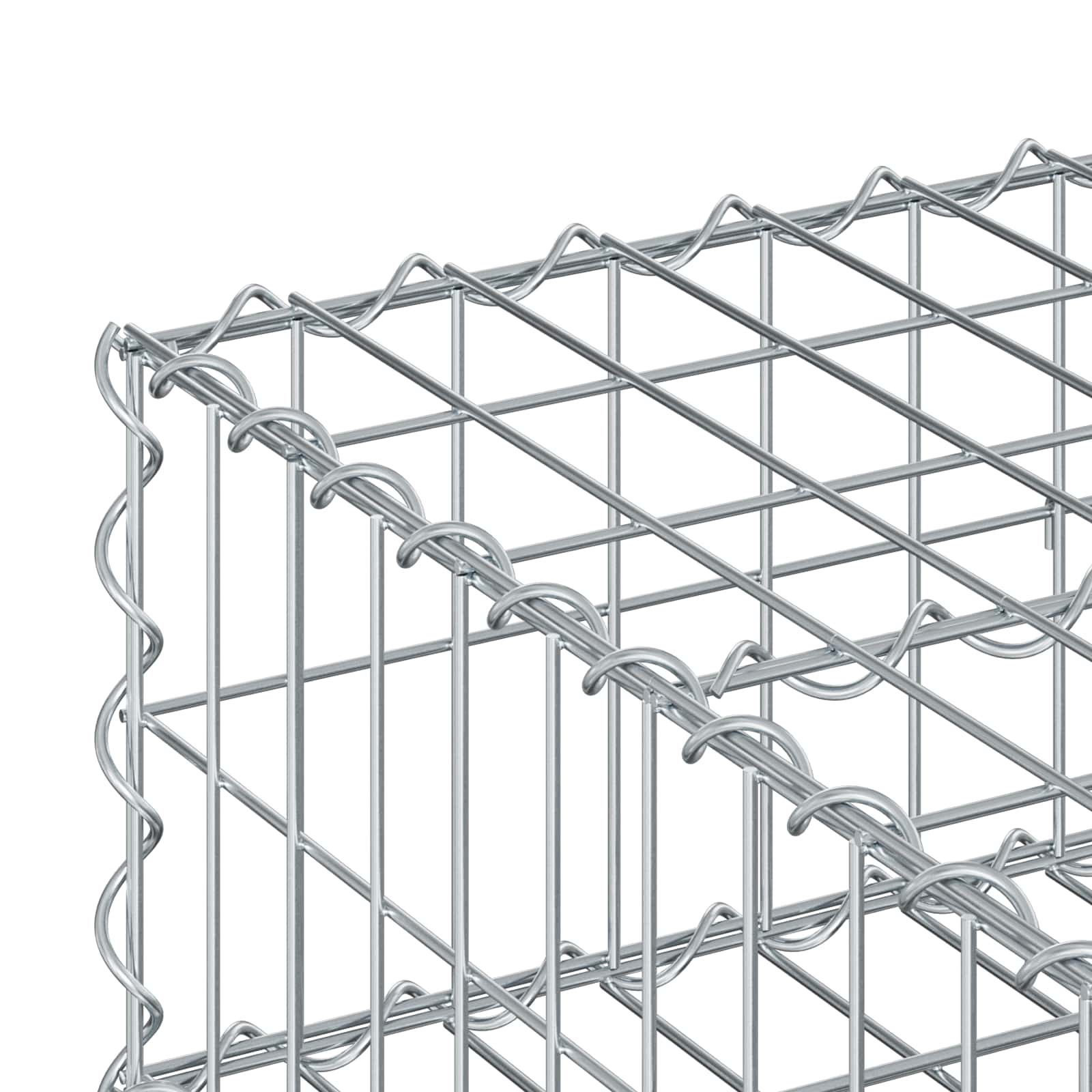 Ανασηκωμένο κρεβάτι gabion Ασημί 100 x 100 x 20 cm - Pakobazaar