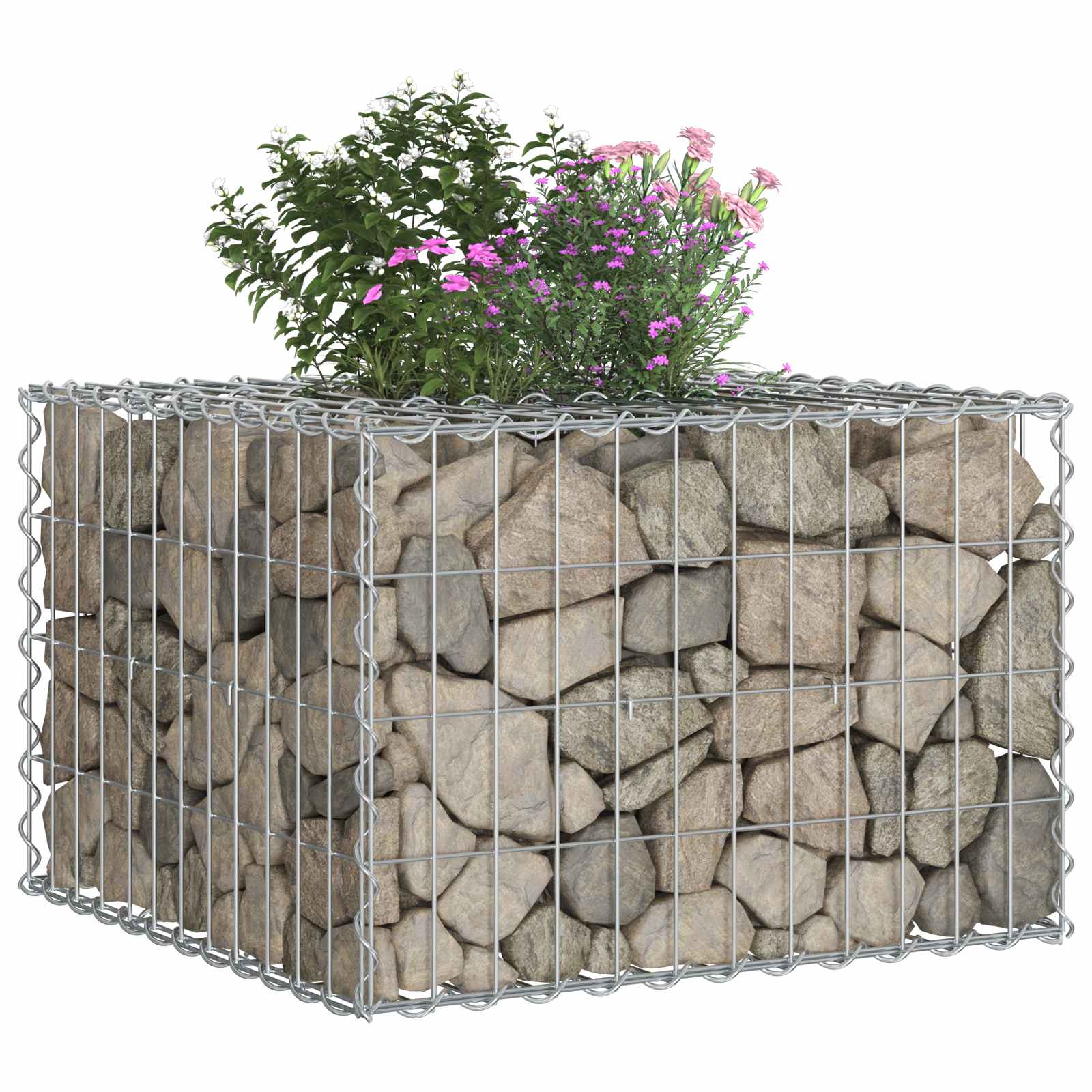 Ανασηκωμένο κρεβάτι gabion Ασημί 60 x 60 x 40 cm - Pakobazaar