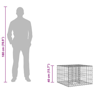 Ανασηκωμένο κρεβάτι gabion Ασημί 60 x 60 x 40 cm - Pakobazaar