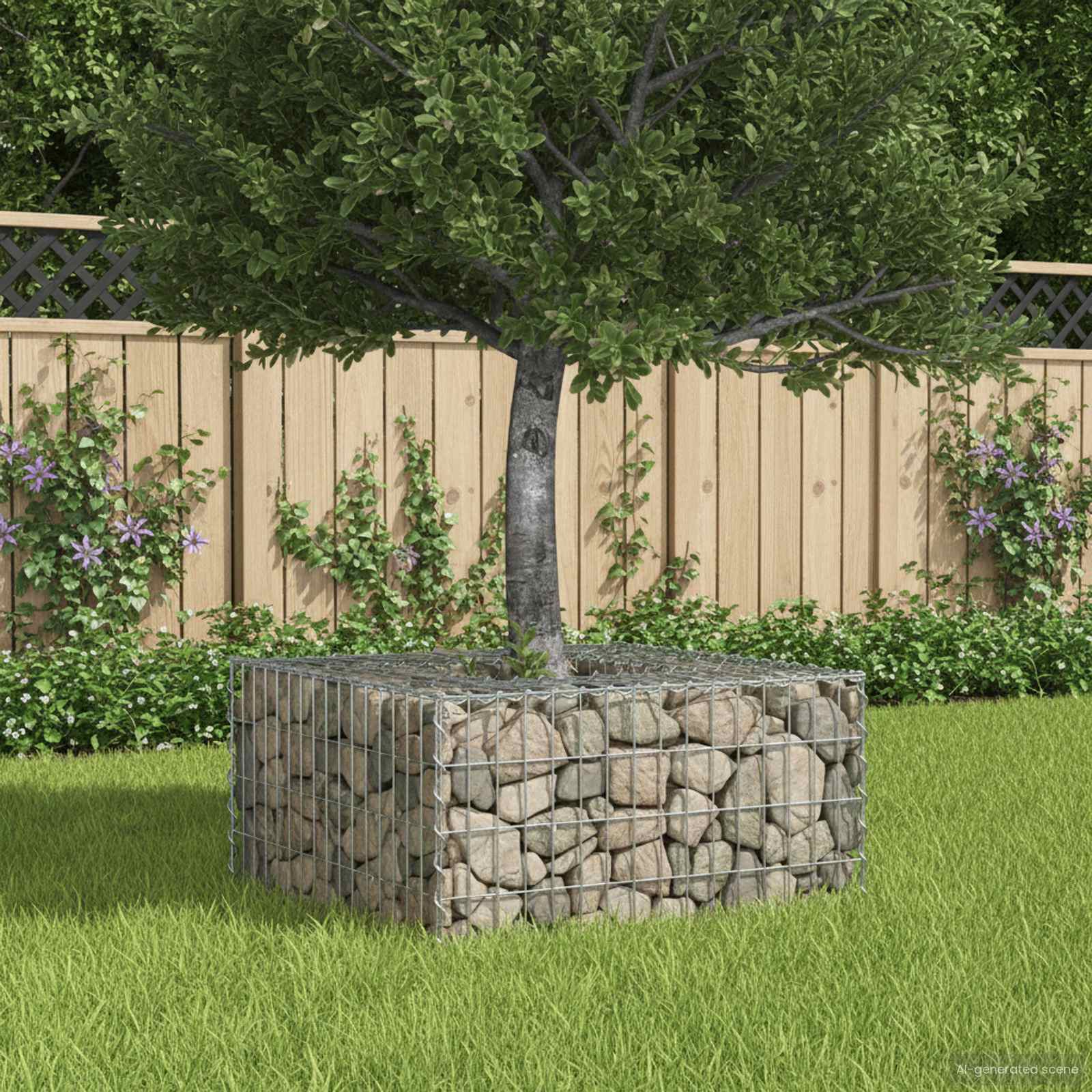 Ανασηκωμένο κρεβάτι gabion Ασημί 80 x 80 x 40 cm - Pakobazaar