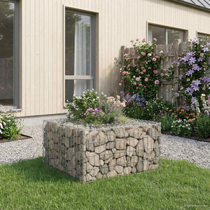Ανασηκωμένο κρεβάτι gabion Ασημί 80 x 80 x 40 cm - Pakobazaar