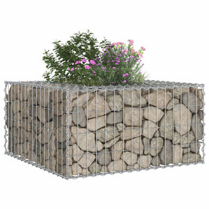 Ανασηκωμένο κρεβάτι gabion Ασημί 80 x 80 x 40 cm - Pakobazaar