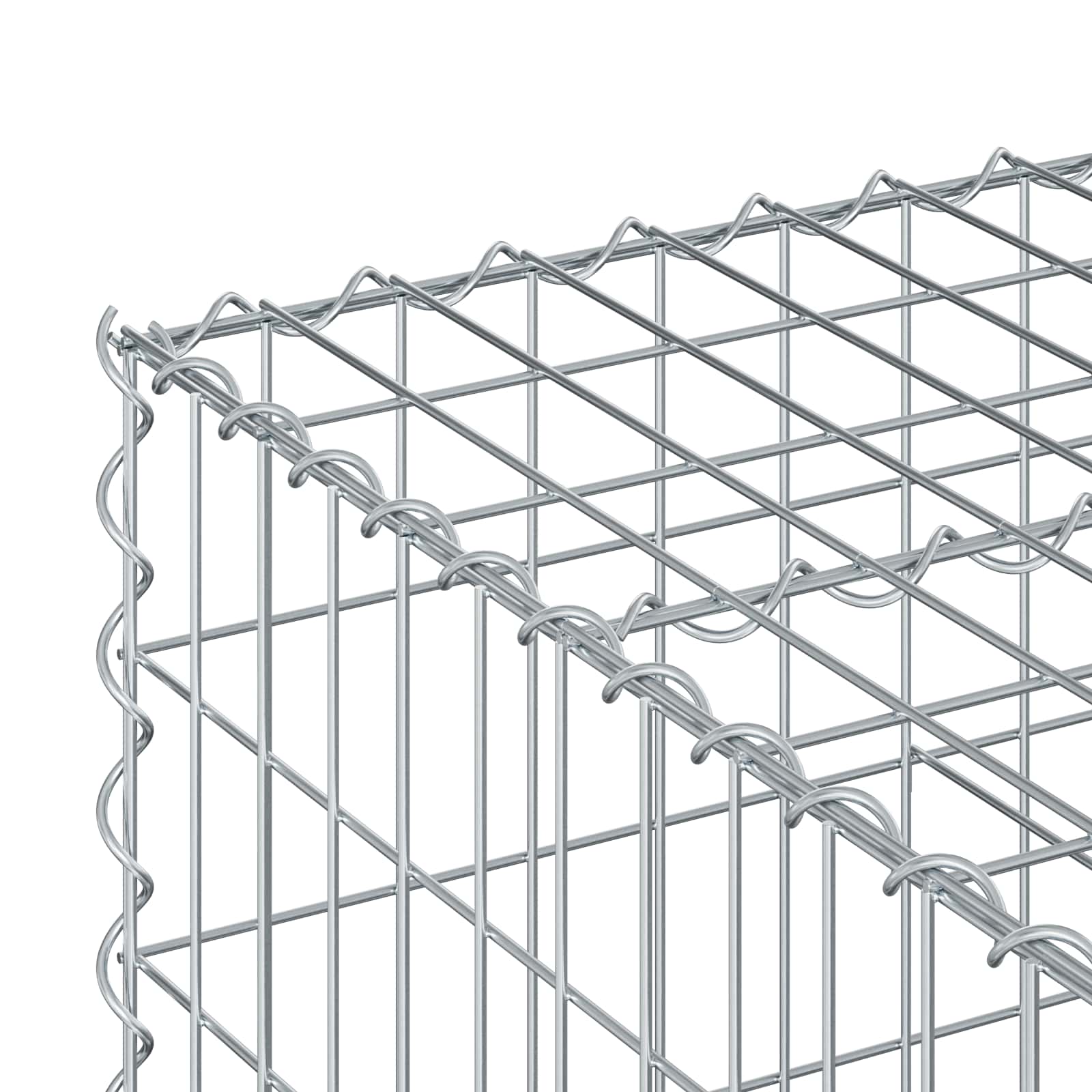 Ανασηκωμένο κρεβάτι gabion Ασημί 100 x 100 x 40 cm - Pakobazaar