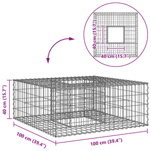 Ανασηκωμένο κρεβάτι gabion Ασημί 100 x 100 x 40 cm - Pakobazaar