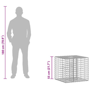 Ανασηκωμένο κρεβάτι gabion Ασημί 60 x 60 x 55 εκ - Pakobazaar