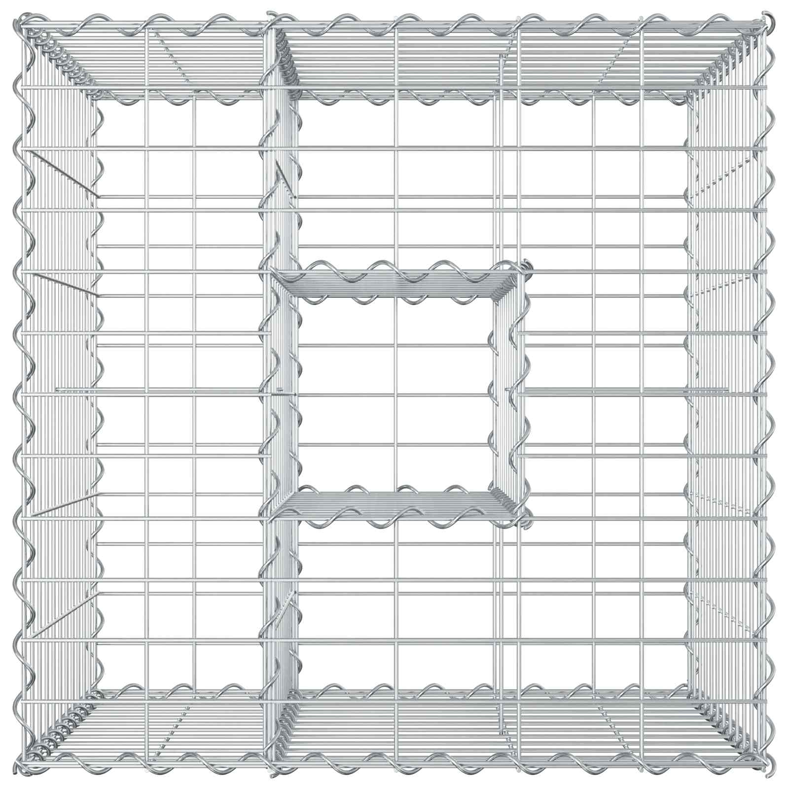 Ανασηκωμένο κρεβάτι gabion Ασημί 60 x 60 x 55 εκ - Pakobazaar