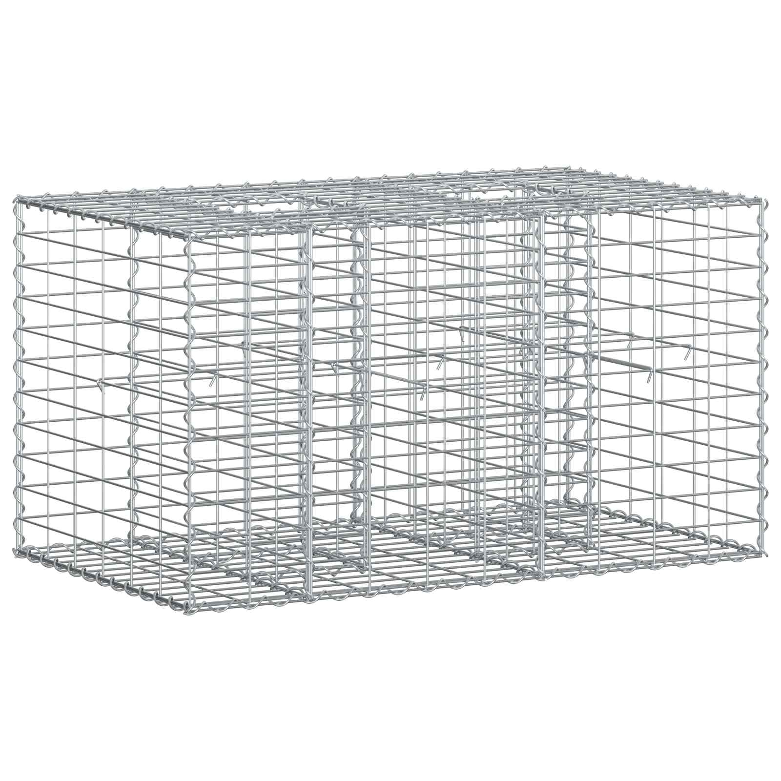 Ανασηκωμένο κρεβάτι gabion Ασημί 100 x 60 x 55 εκ - Pakobazaar
