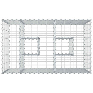 Ανασηκωμένο κρεβάτι gabion Ασημί 100 x 60 x 55 εκ - Pakobazaar