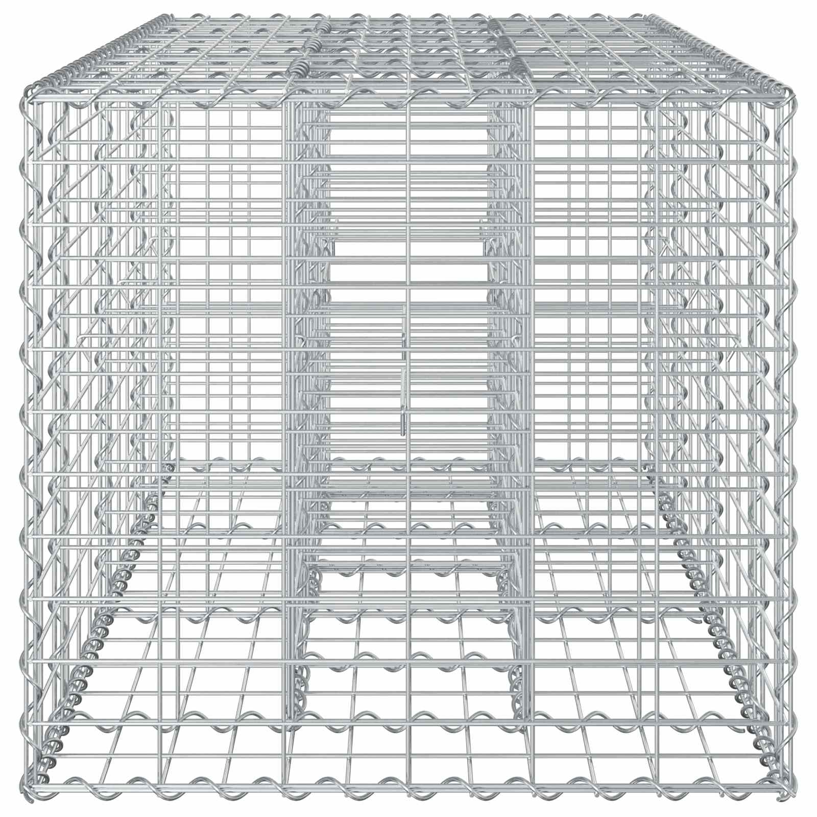 Ανασηκωμένο κρεβάτι gabion Ασημί 140 x 60 x 55 εκ - Pakobazaar