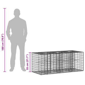 Ανασηκωμένο κρεβάτι gabion Ασημί 140 x 60 x 55 εκ - Pakobazaar