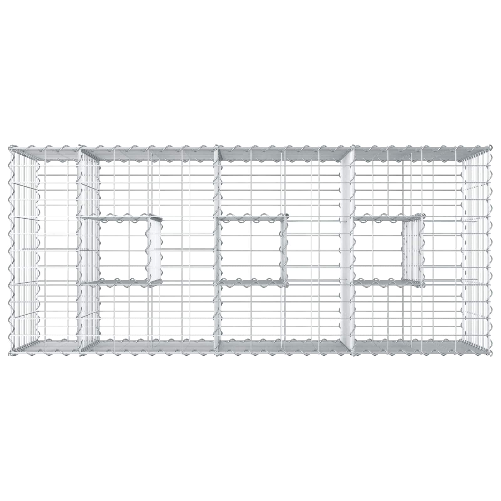 Ανασηκωμένο κρεβάτι gabion Ασημί 140 x 60 x 55 εκ - Pakobazaar