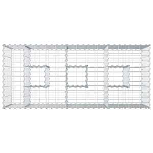 Ανασηκωμένο κρεβάτι gabion Ασημί 140 x 60 x 55 εκ - Pakobazaar
