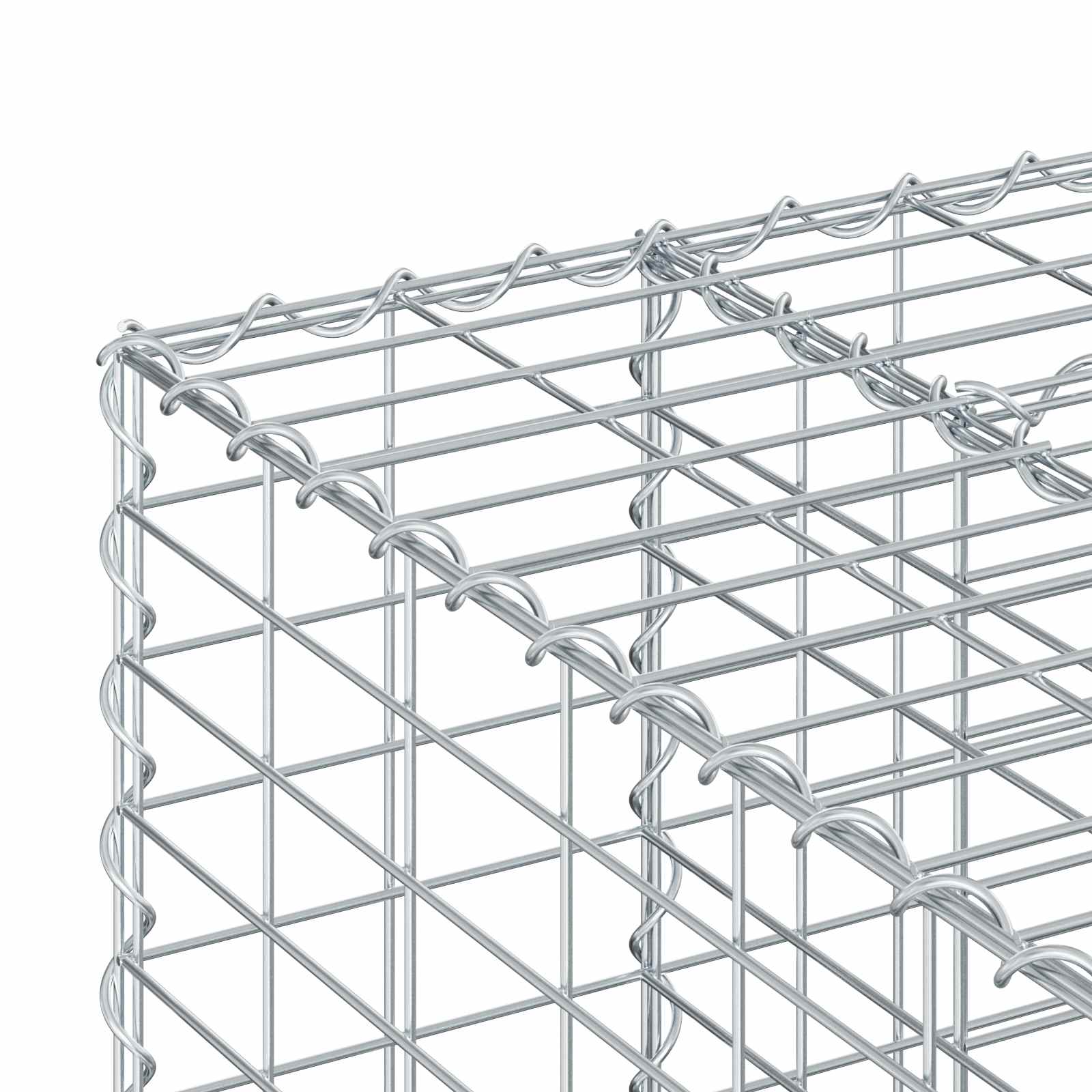 Ανασηκωμένο κρεβάτι gabion Ασημί 180 x 60 x 55 εκ - Pakobazaar