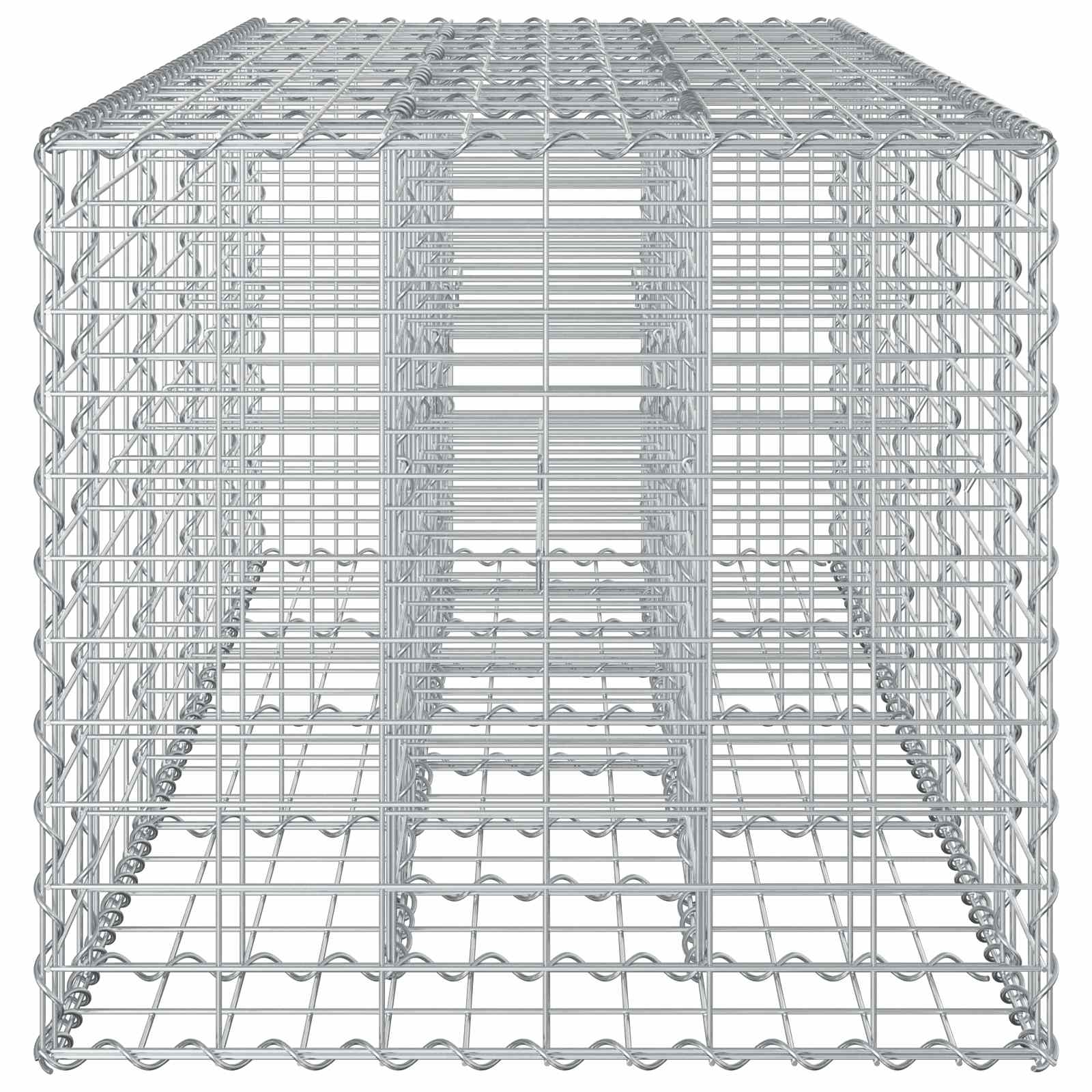 Ανασηκωμένο κρεβάτι gabion Ασημί 180 x 60 x 55 εκ - Pakobazaar