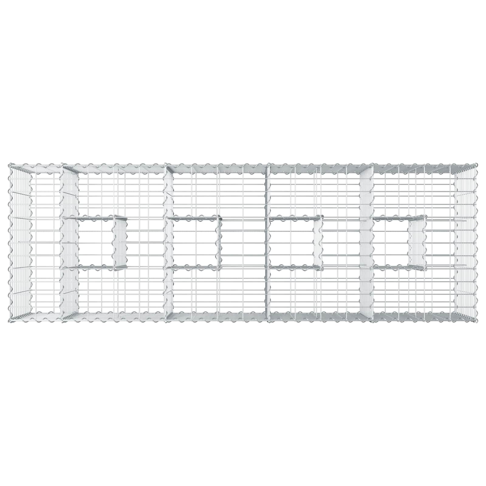Ανασηκωμένο κρεβάτι gabion Ασημί 180 x 60 x 55 εκ - Pakobazaar