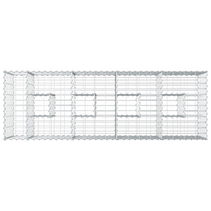 Ανασηκωμένο κρεβάτι gabion Ασημί 180 x 60 x 55 εκ - Pakobazaar