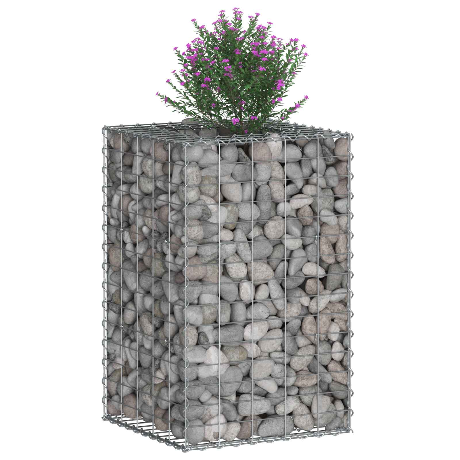 Ανασηκωμένο κρεβάτι gabion Ασημί 50 x 50 x 80 cm - Pakobazaar
