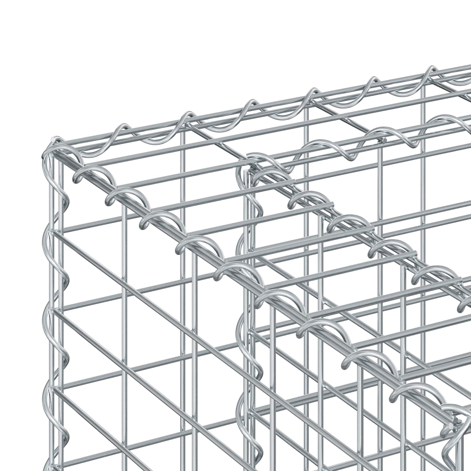 Ανασηκωμένο κρεβάτι gabion Ασημί 90 x 50 x 80 εκ - Pakobazaar