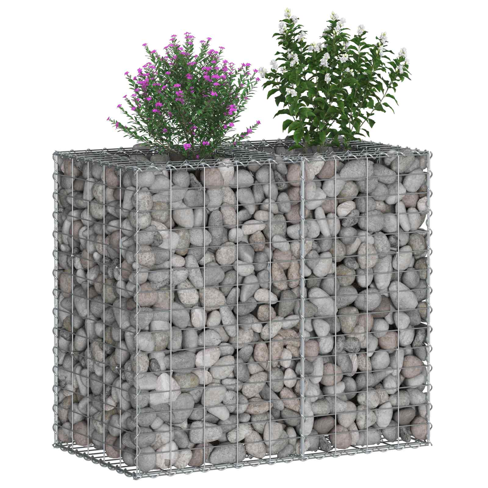 Ανασηκωμένο κρεβάτι gabion Ασημί 90 x 50 x 80 εκ - Pakobazaar