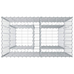 Ανασηκωμένο κρεβάτι gabion Ασημί 90 x 50 x 80 εκ - Pakobazaar