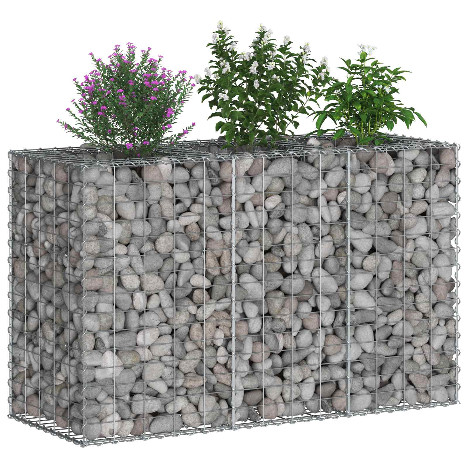 Ανασηκωμένο κρεβάτι gabion Ασημί 130 x 50 x 80 cm - Pakobazaar