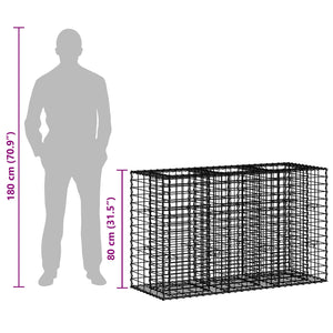 Ανασηκωμένο κρεβάτι gabion Ασημί 130 x 50 x 80 cm - Pakobazaar