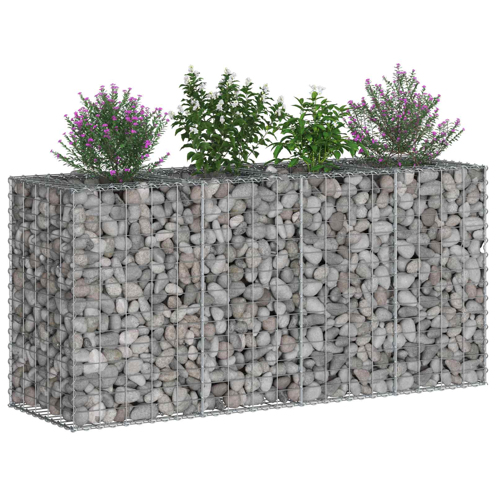 Ανασηκωμένο κρεβάτι gabion Ασημί 170 x 50 x 80 εκ - Pakobazaar