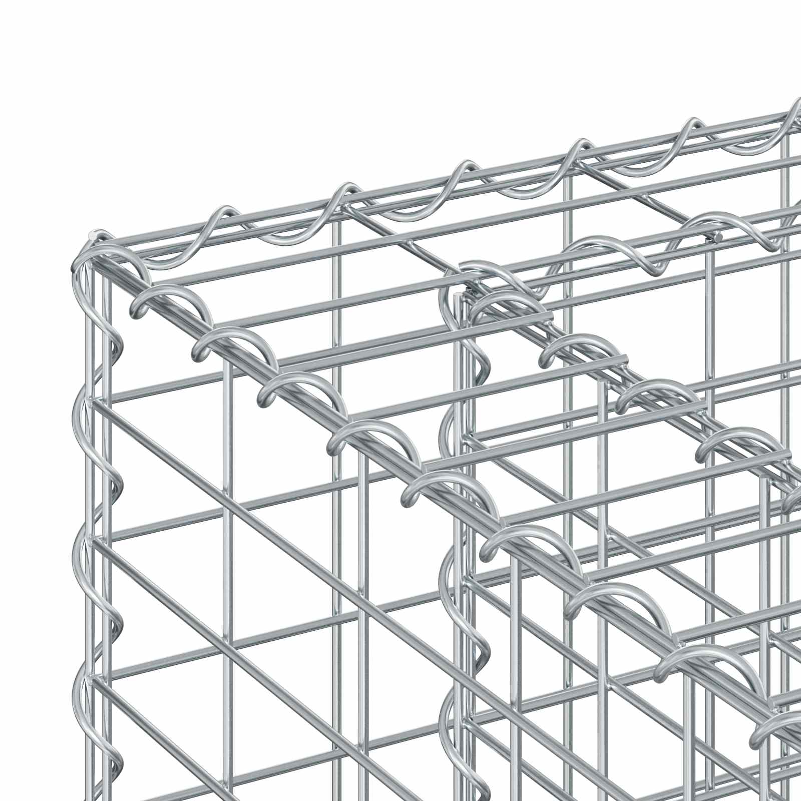 Ανασηκωμένο κρεβάτι gabion Ασημί 50 x 50 x 150 εκ - Pakobazaar