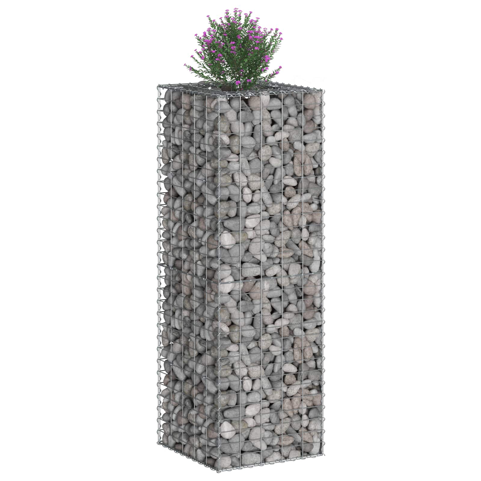 Ανασηκωμένο κρεβάτι gabion Ασημί 50 x 50 x 150 εκ - Pakobazaar