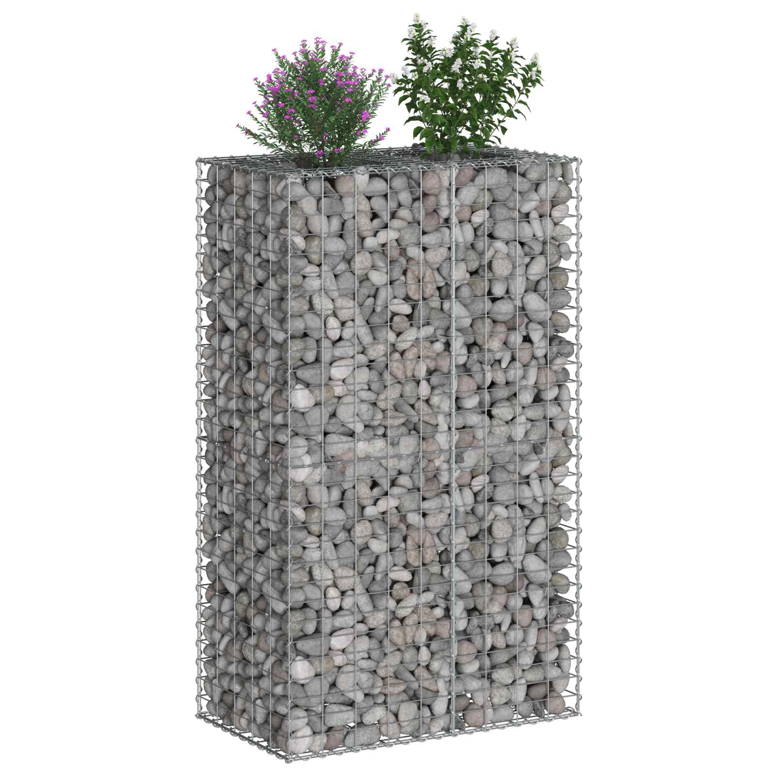 Ανασηκωμένο κρεβάτι gabion Ασημί 90 x 50 x 150 εκ - Pakobazaar