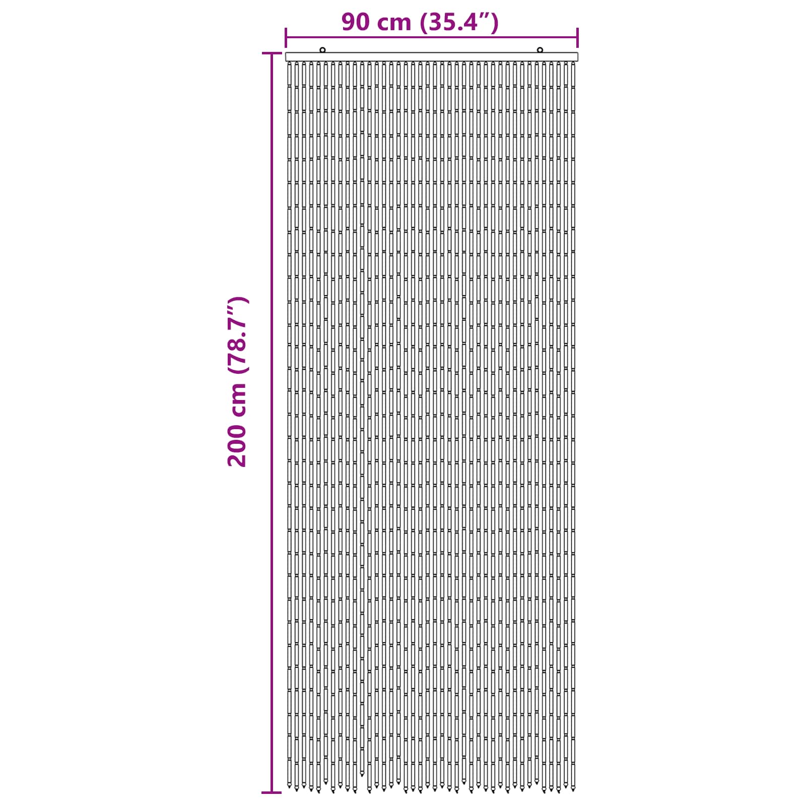 Κουρτίνα Πόρτας για Έντομα πολύχρωμο 90 x 200 cm Μπαμπού - Pakobazaar