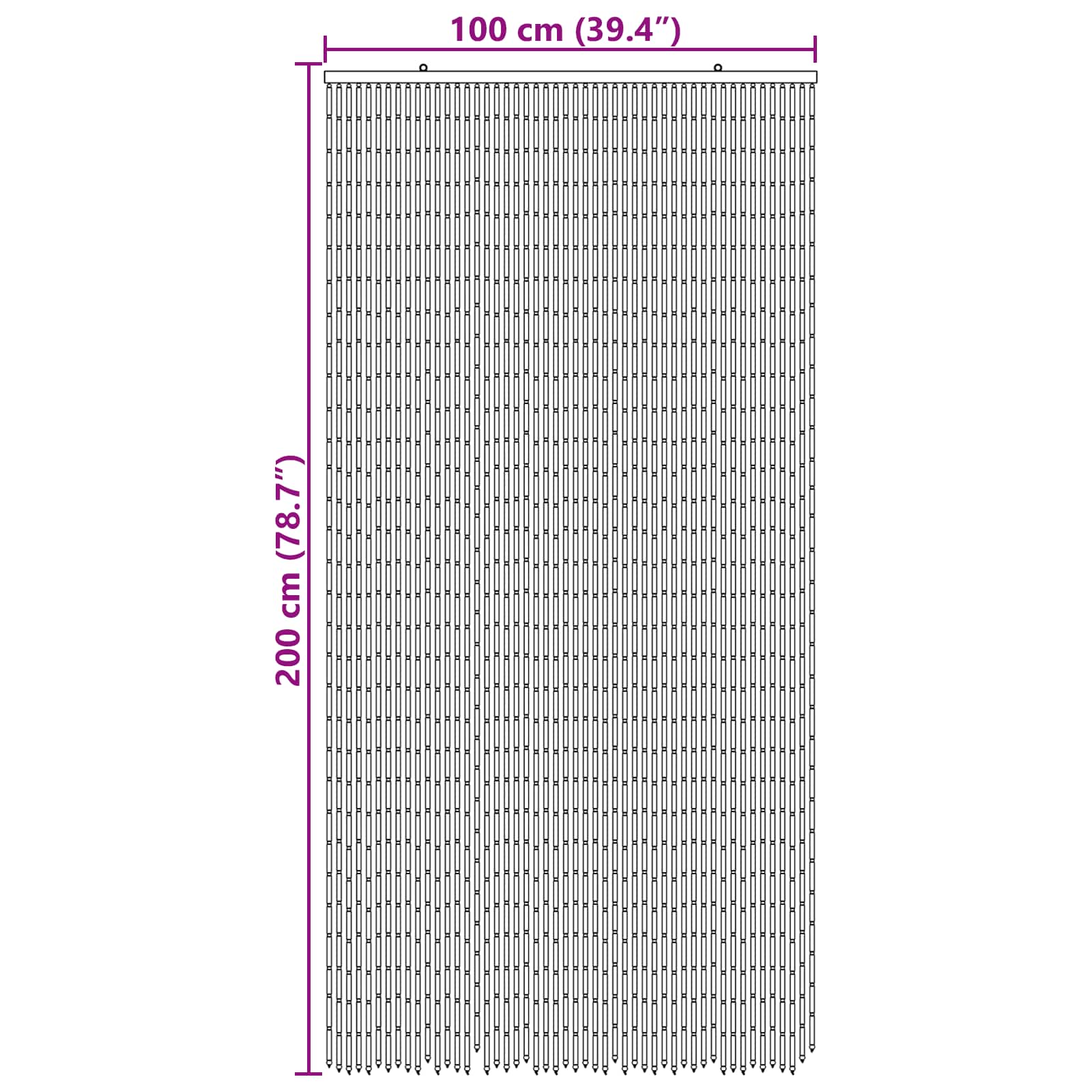 Κουρτίνα Πόρτας για Έντομα πολύχρωμο 100 x 200 cm Μπαμπού - Pakobazaar