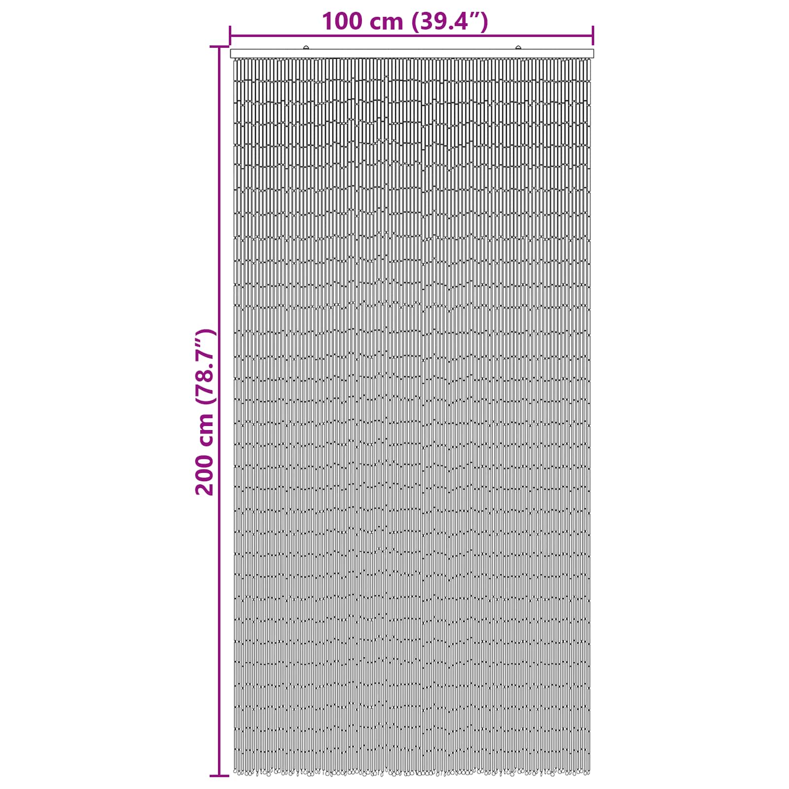 Κουρτίνα Πόρτας για Έντομα πολύχρωμο 200 x 100 cm Μπαμπού - Pakobazaar