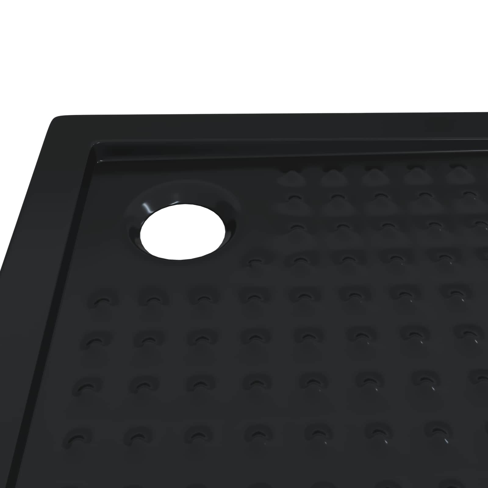 Δίσκος Βάσης Ντους με Τρύπες 80 x 80 x 4 cm ABS Μαύρο