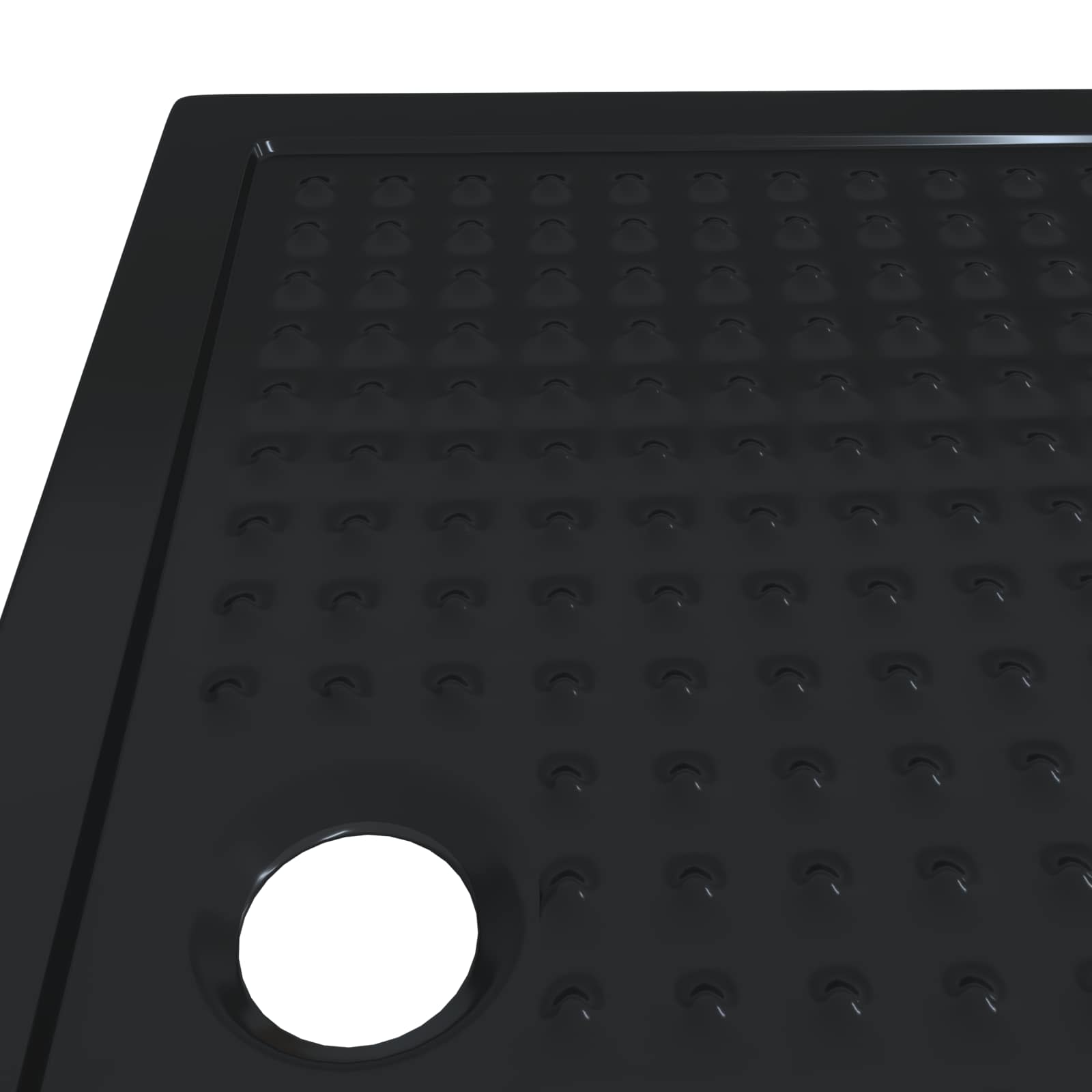 Δίσκος Βάσης Ντους με Τρύπες Μαύρο 120 x 80 x 4 εκ. ABS - Pakobazaar