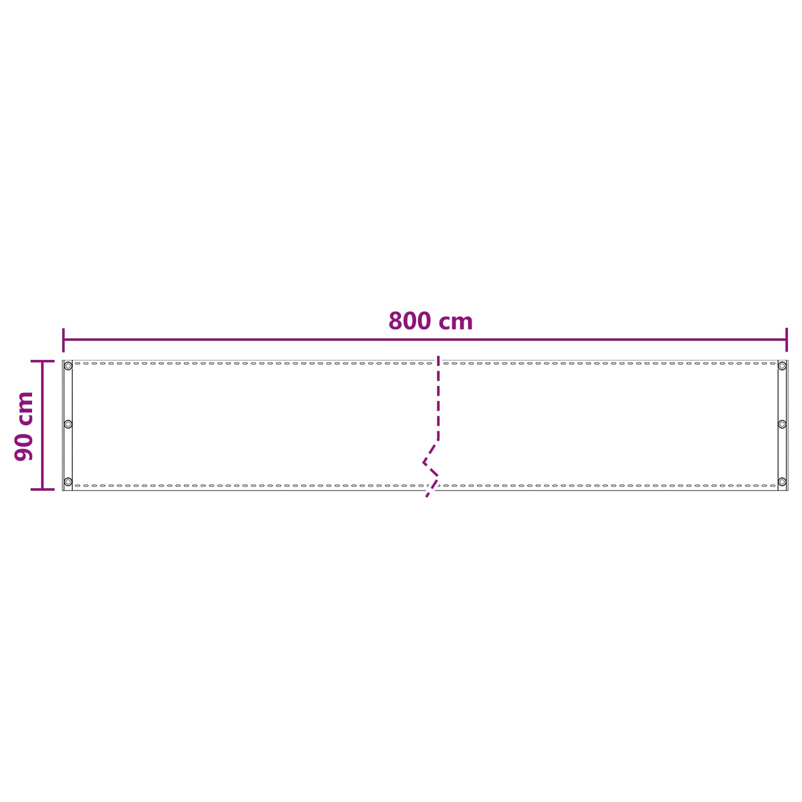 Οθόνη Μπαλκονιού Ανθρακί 90 x 800 cm HDPE και Αλουμίνιο - Pakobazaar