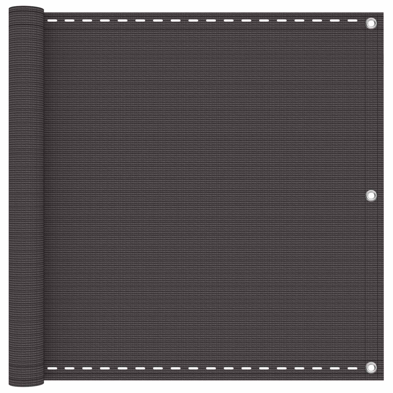Οθόνη Μπαλκονιού Ανθρακί 90 x 1200 εκ HDPE και Αλουμίνιο - Pakobazaar