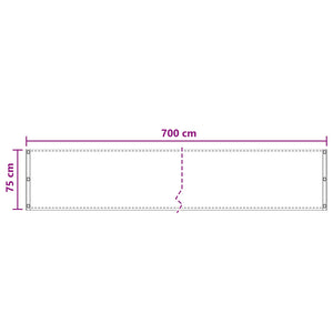 Οθόνη Μπαλκονιού Τερακότα 75 x 700 cm HDPE και Αλουμίνιο - Pakobazaar