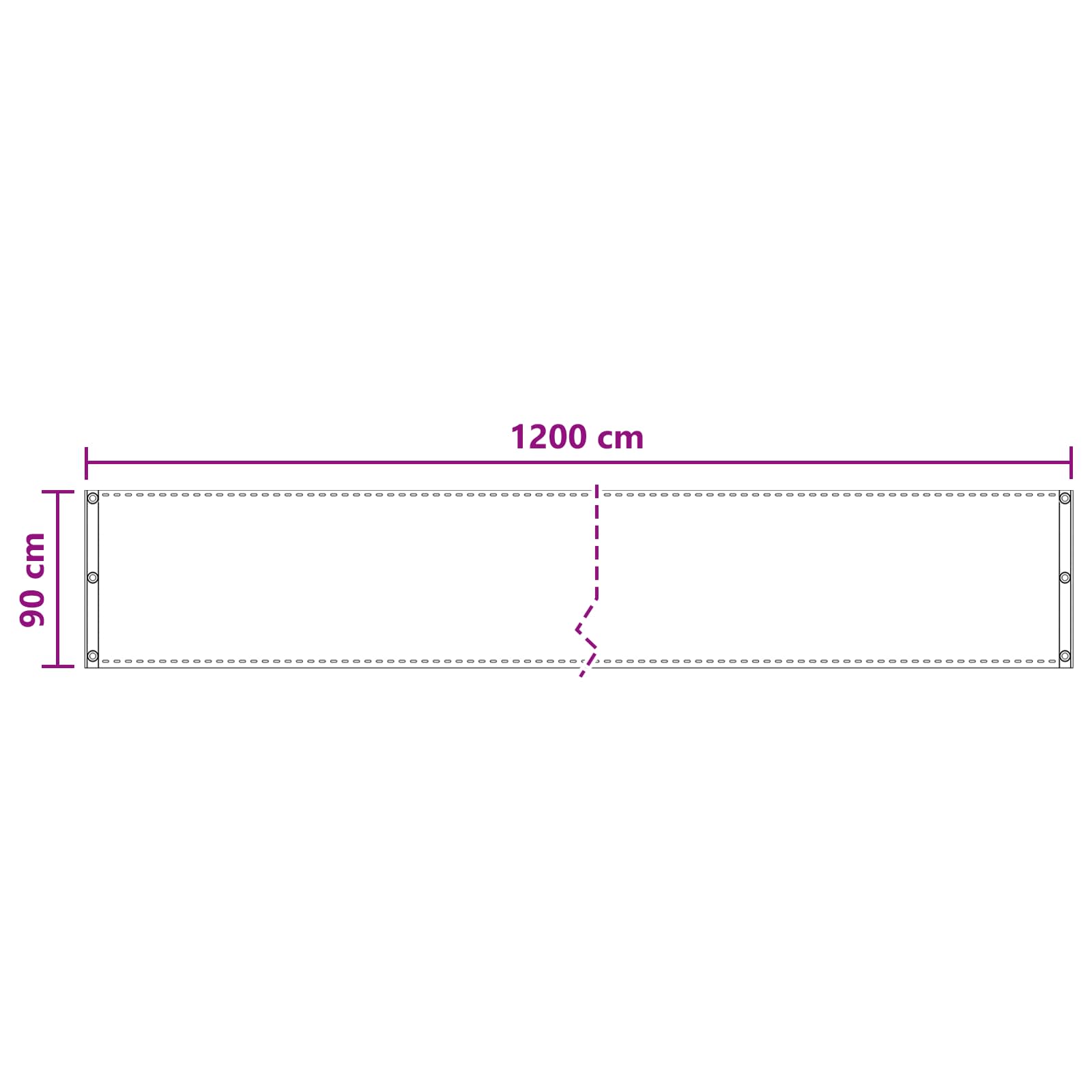 Οθόνη Μπαλκονιού Τερακότα 90 x 1200 εκ HDPE και Αλουμίνιο - Pakobazaar