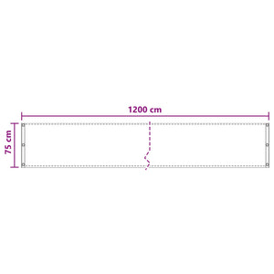 Οθόνη Μπαλκονιού Σκούρο Πράσινο 75 x 1200 εκ HDPE και Αλουμίνιο - Pakobazaar