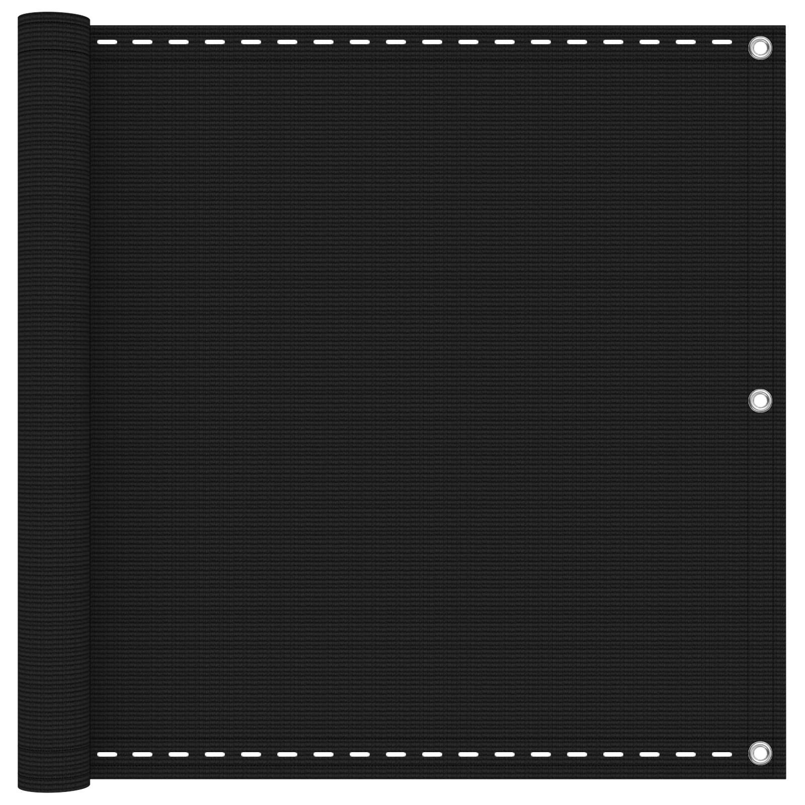 Οθόνη Μπαλκονιού Μαύρο 90 x 700 cm HDPE και Αλουμίνιο - Pakobazaar