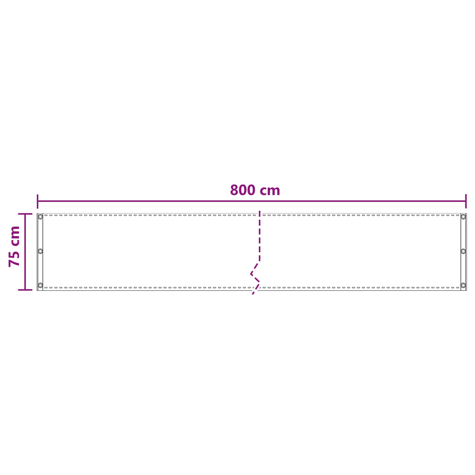 Οθόνη Μπαλκονιού Καφέ 75 x 800 cm HDPE και Αλουμίνιο - Pakobazaar