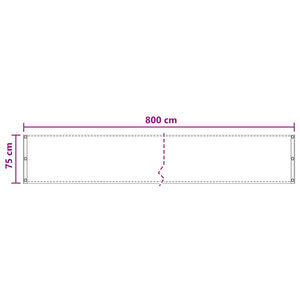 Οθόνη Μπαλκονιού Κρεμ 75 x 800 cm HDPE και Αλουμίνιο - Pakobazaar