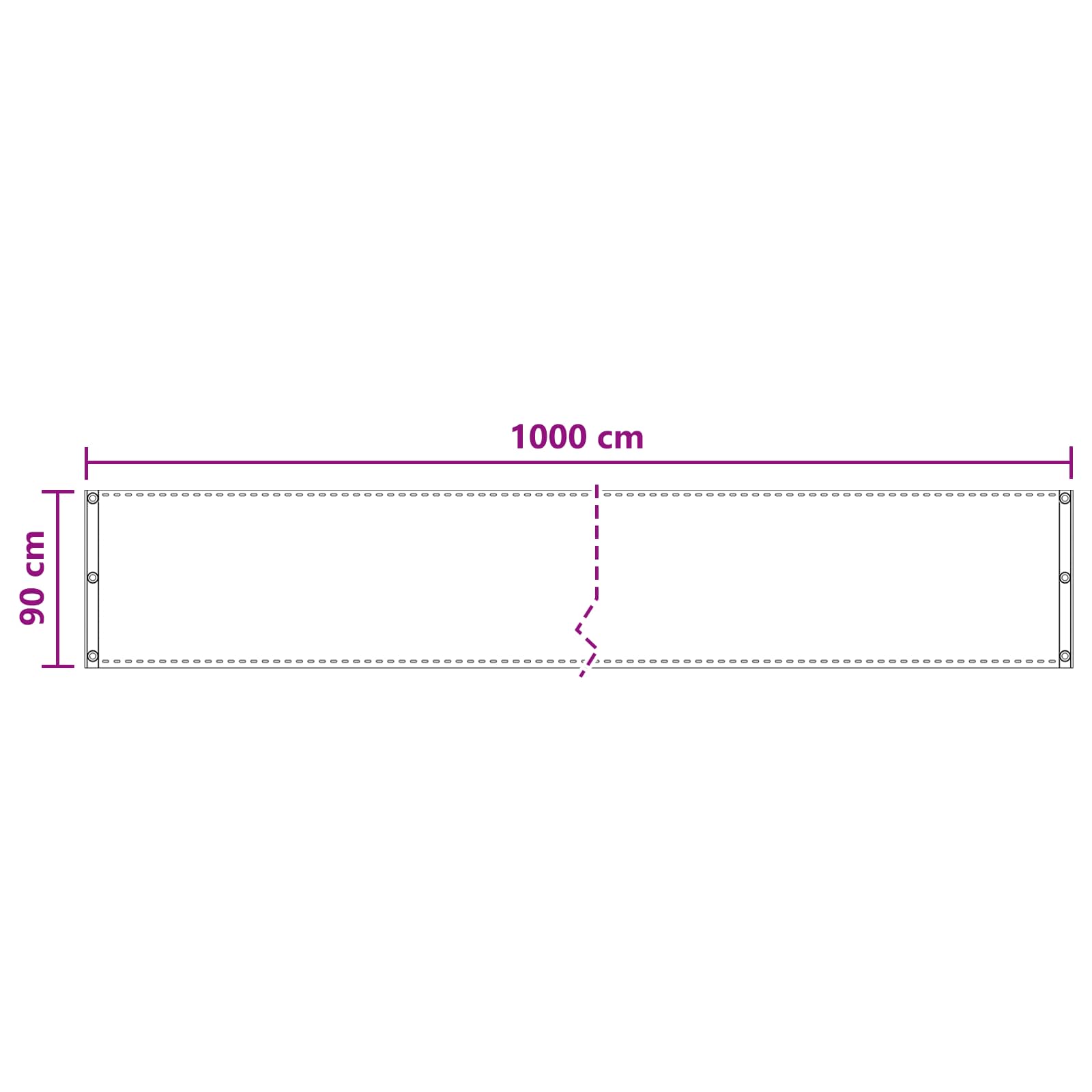 Οθόνη Μπαλκονιού Κρεμ 90 x 1000 cm HDPE και Αλουμίνιο - Pakobazaar